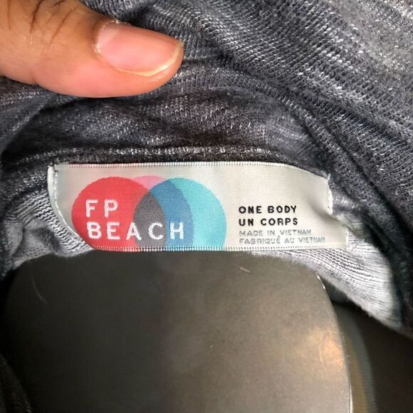 Free People Sweater Womens One Body Marled Gray Beach Cowl Neck Lightweight Airy - Picture 6 of 8